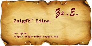 Zsigó Edina névjegykártya